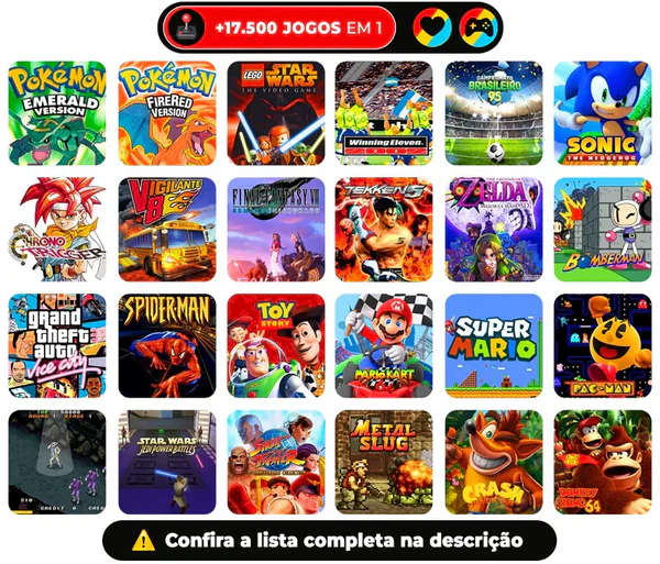 Console R36™ - 17.500 Jogos de 20+ Consoles (180 dias de Garantia)