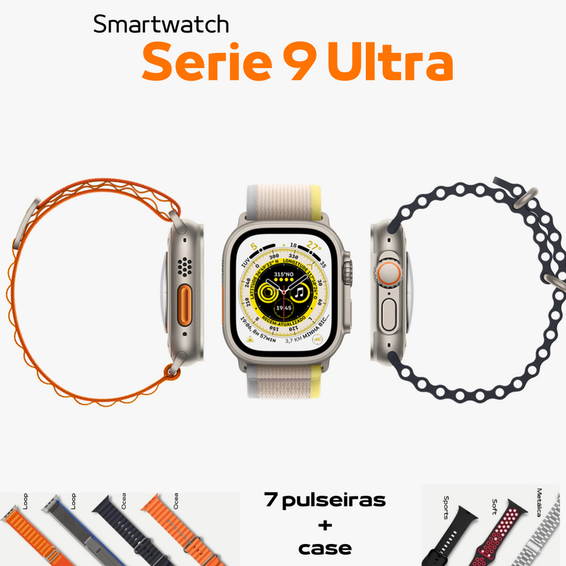 SmartWatch Serie 9 Ultra + Brinde Kit com 7 pulseiras