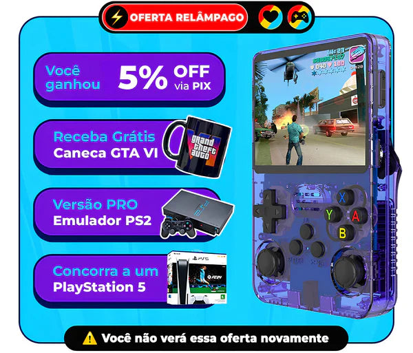 Console R36™ - 17.500 Jogos de 20+ Consoles (180 dias de Garantia)